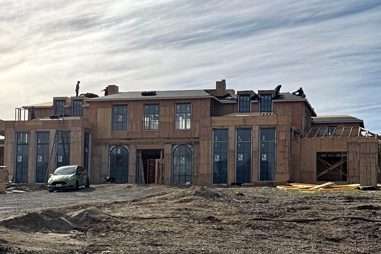 Large custom luxury residence under framing